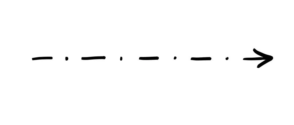 Hand drawn dashed line with arrow indicating forward movement and progress 스톡 일러스트