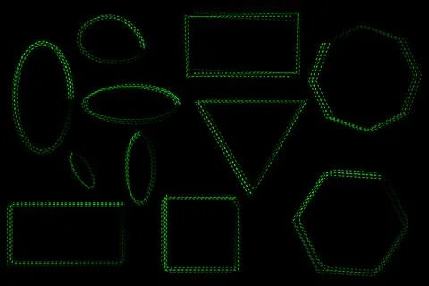 Hand drawn dashed line different shapes and line art. Doodles for artwork. Stock Illustration