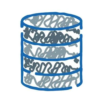Hand drawn database storage server data concept イラスト素材
