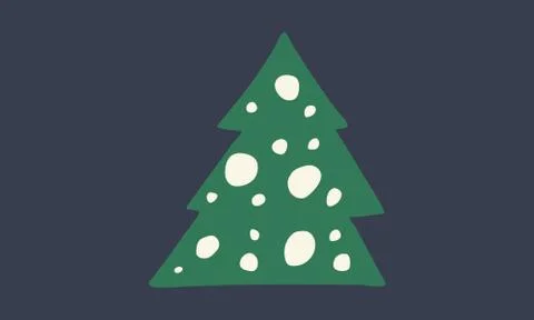 Hand drawn decorated Christmas tree illustration Stock Illustration