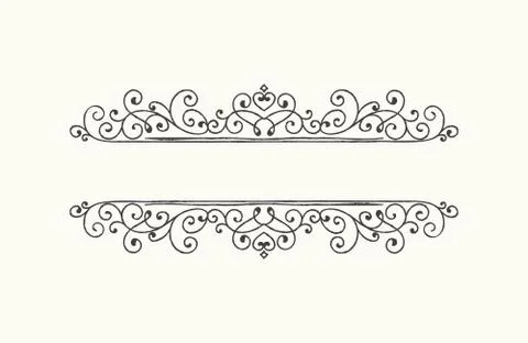 Hand drawn decorative border in grunge retro style Stock Illustration