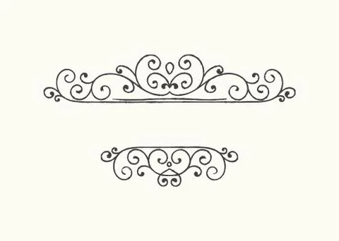 Hand drawn decorative border in grunge retro style Illustrazione stock