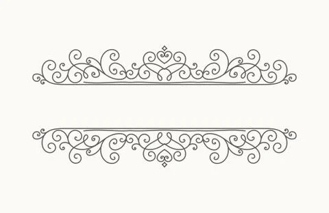 Hand drawn decorative border in retro style Stock Illustration