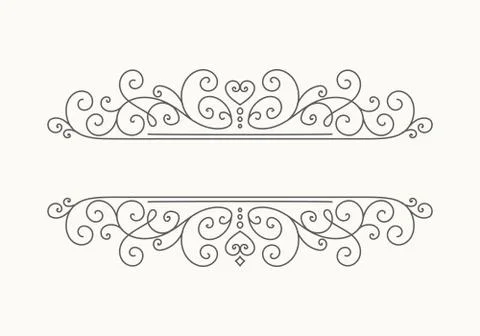 Hand drawn decorative border in retro style Stock Illustration