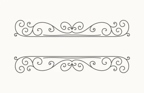 Hand drawn decorative border in retro style Stock Illustration