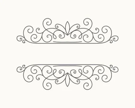 Hand drawn decorative border in retro style Stock Illustration