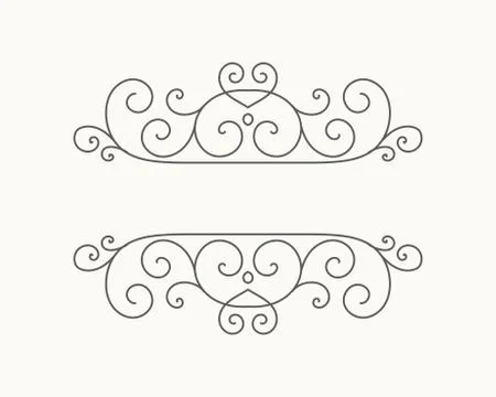 Hand drawn decorative border in retro style Stock Illustration