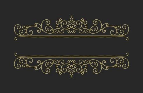 Hand drawn decorative border in retro style Stock Illustration