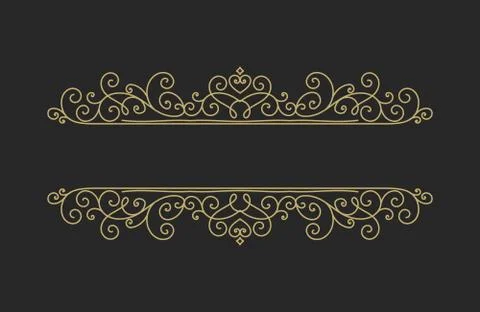 Hand drawn decorative border in retro style Stock Illustration