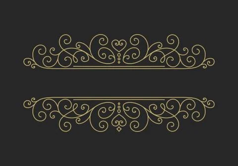 Hand drawn decorative border in retro style Stock Illustration