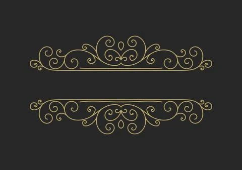 Hand drawn decorative border in retro style Stock Illustration