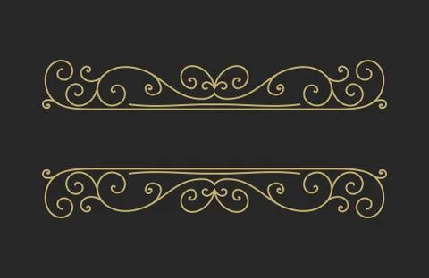 Hand drawn decorative border in retro style Stock Illustration