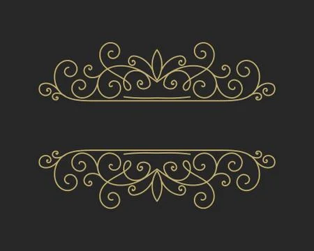 Hand drawn decorative border in retro style Stock Illustration