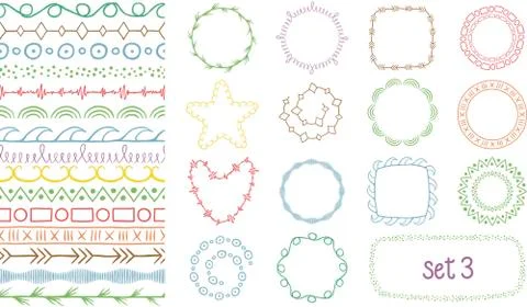 Hand drawn decorative brushes Stock Illustration
