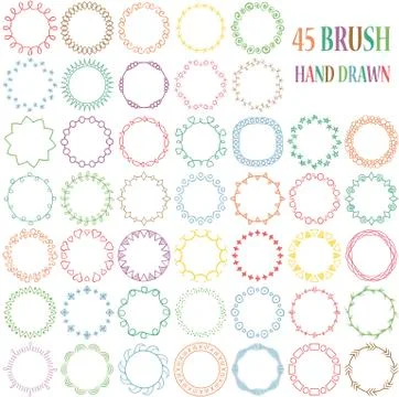 Hand drawn decorative brushes Stock Illustration