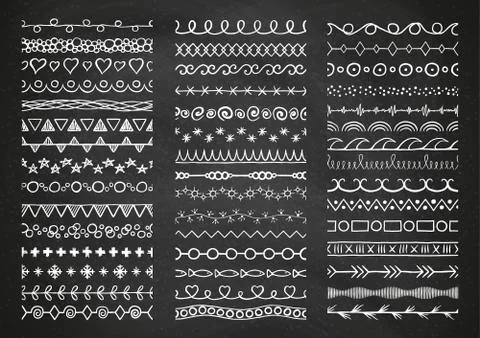 Hand drawn decorative brushes Stock Illustration