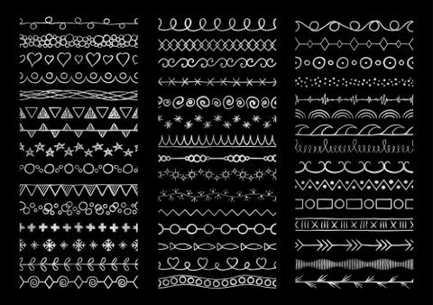 Hand drawn decorative brushes Stock Illustration
