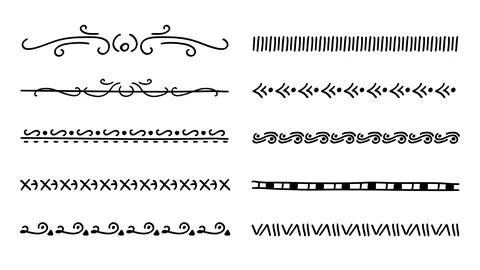 Hand Drawn Decorative Divider for Text Layout Separator Element Collection... Stock Illustration
