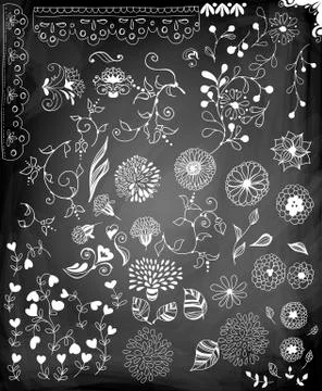 Hand -drawn decorative elements for design Stock Illustration