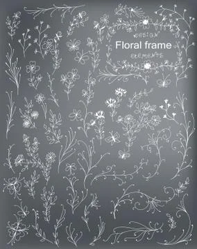 Hand -drawn decorative elements for design Stock Illustration