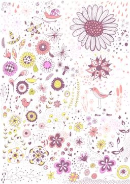 Hand -drawn decorative elements for design Stock Illustration