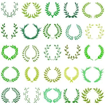 Hand drawn decorative floral set of 25 Stock Illustration