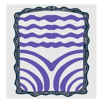 Hand-drawn decorative frame in doodle sketch style. Vector illustration with  イラスト素材
