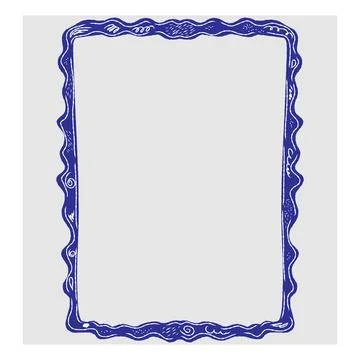 Hand-drawn decorative frame in doodle sketch style. Vector illustration with  イラスト素材