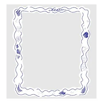 Hand-drawn decorative frame in doodle sketch style. Vector illustration with  Stock Illustration