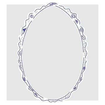 Hand-drawn decorative frame in doodle sketch style. Vector illustration with  Stock Illustration