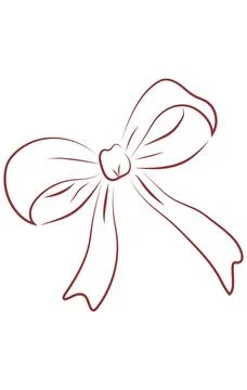 Hand Drawn Decorative Ribbon Bow Stock Illustration