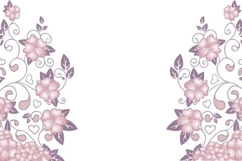 Hand drawn decorative vector background with flowers Stock Illustration
