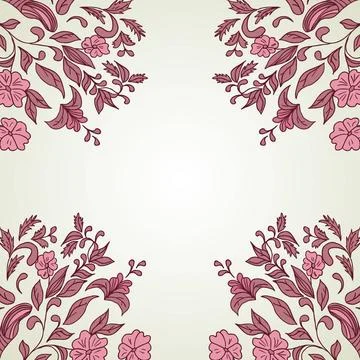 Hand drawn decorative vector background with flowers Vector illustration o... Stockfoto's
