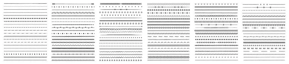 Hand drawn design elements. Border line. Vintage line elements. Decorative .. Stock Illustration