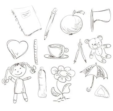 Hand drawn design elements Stock Illustration