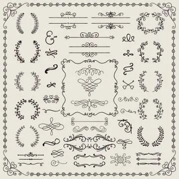 Hand Drawn Design Elements Stock Illustration