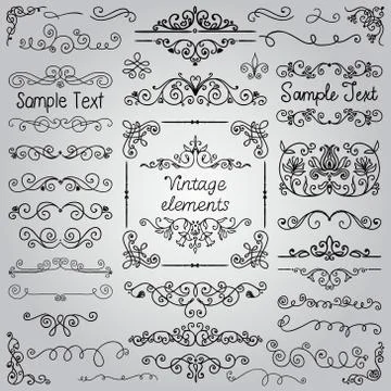 Hand Drawn Design Elements Stock Illustration