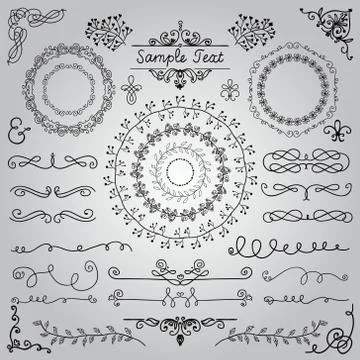 Hand Drawn Design Elements Stock Illustration
