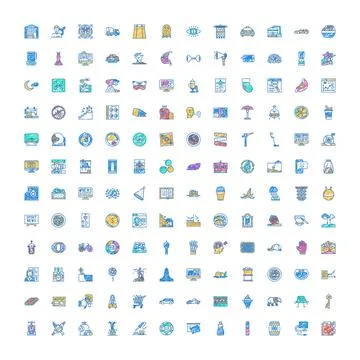 Hand drawn design icon set collection Stock Illustration