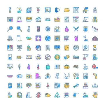 Hand drawn design icon set illustrating various concepts Stock Illustration