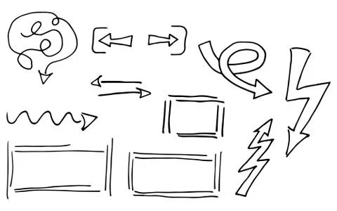 Hand drawn design infographic elements Stock Illustration