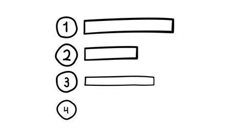 Hand-drawn diagram of horizontal columns numbered. Stock Footage 111036023