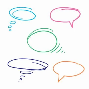 Hand drawn dialog bubble cloud doodle symbol vector scribble illustration . Stock Illustration