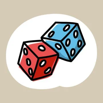 Hand drawn dice icon Stock Illustration