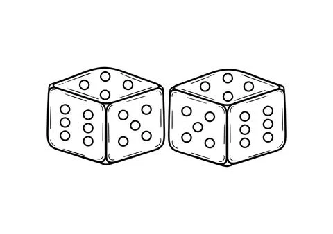 Hand drawn dice Stock Illustration