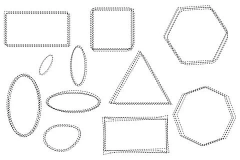 Hand drawn different shapes and line art. Doodles for artwork. Stock Illustration