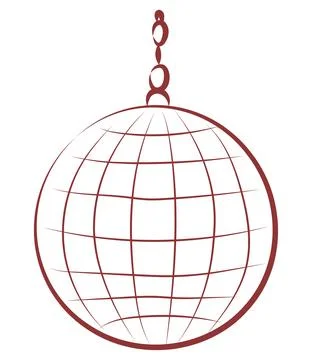 Hand Drawn Disco Ball Line Art Stock Illustration
