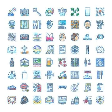 Hand drawn diverse theme icons collection set Ilustración de archivo