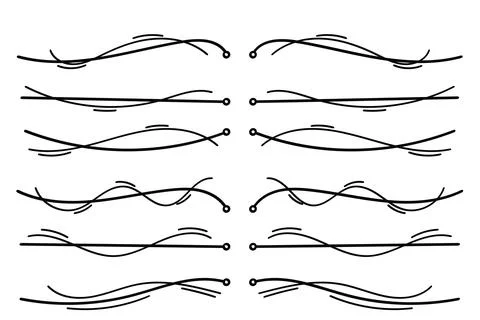 Hand drawn divider elements doodle line style. Vector illustration. Stock Illustration