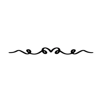 Hand drawn divider icon vector illustration design element of swish, swash,.. Stock Illustration